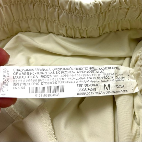 Stradivarius Flippy Lined Mini Drawstring Women's Cream Shorts Skorts Size M - Picture 15 of 15